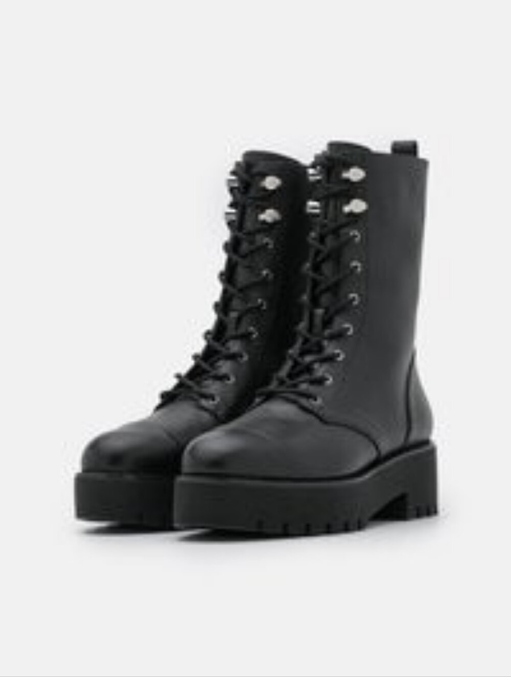 MICHAEL KORS 'BRYCE' black leather platform combat boots